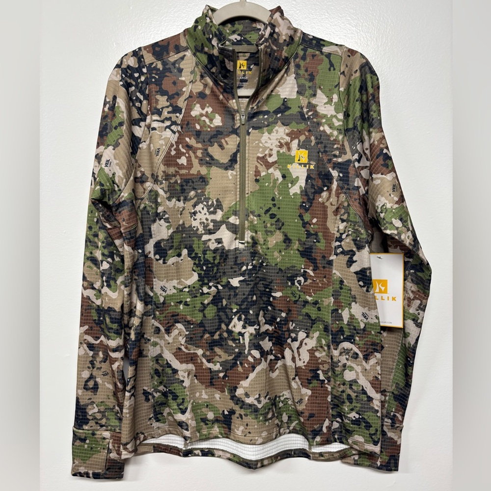 NWT Killik Womens Camo Lightweight Half Zip Pullover Size XL